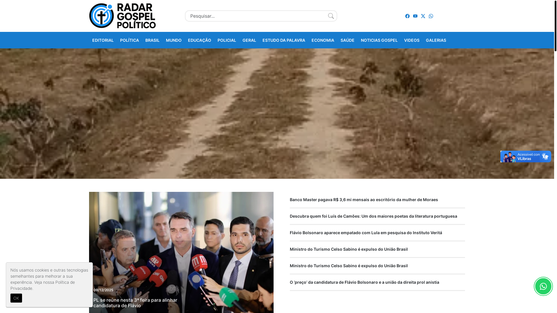 website screenshot of https://radarnewsdiario.com.br/