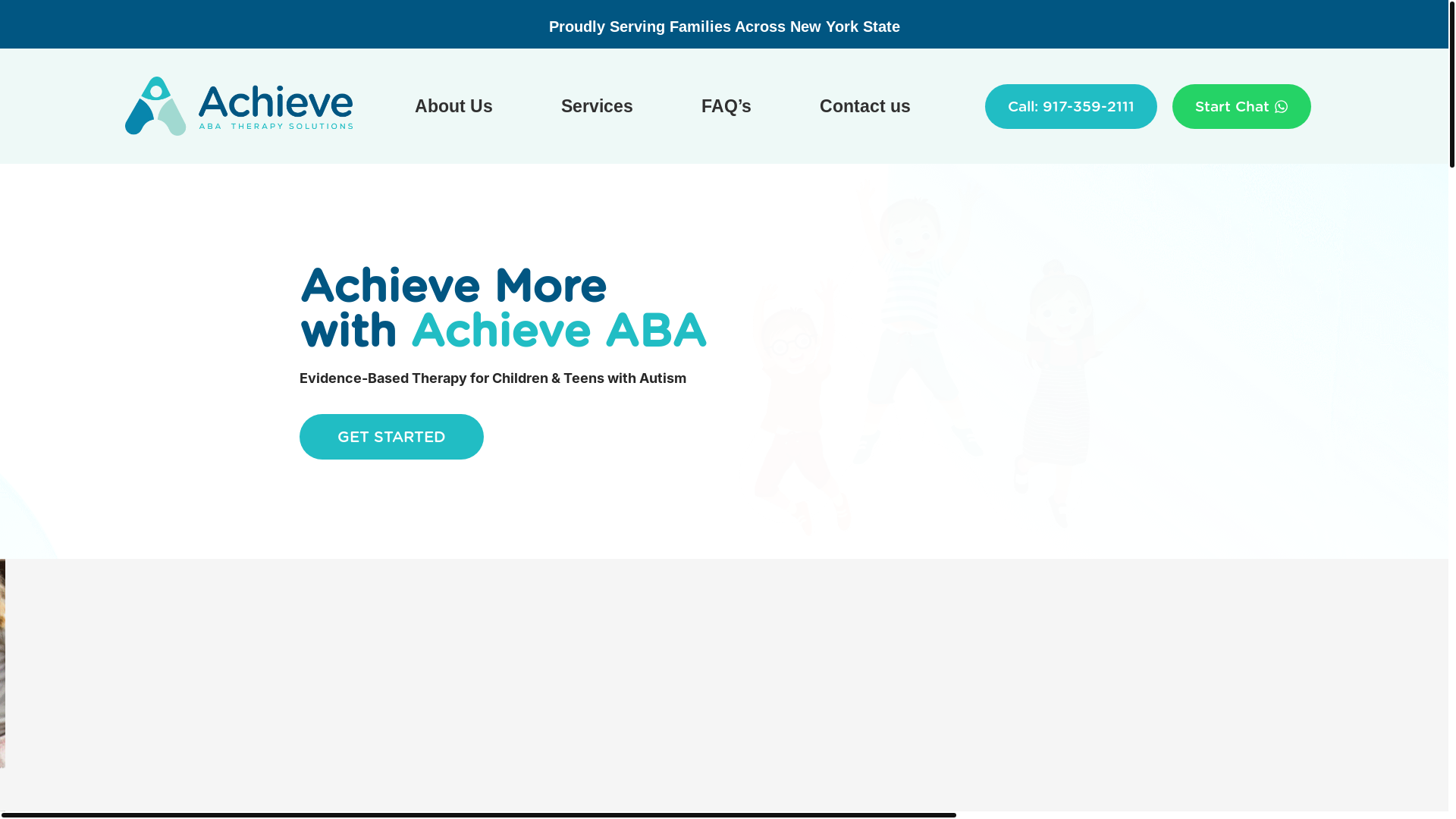 website screenshot of https://achieveabaservices.com/