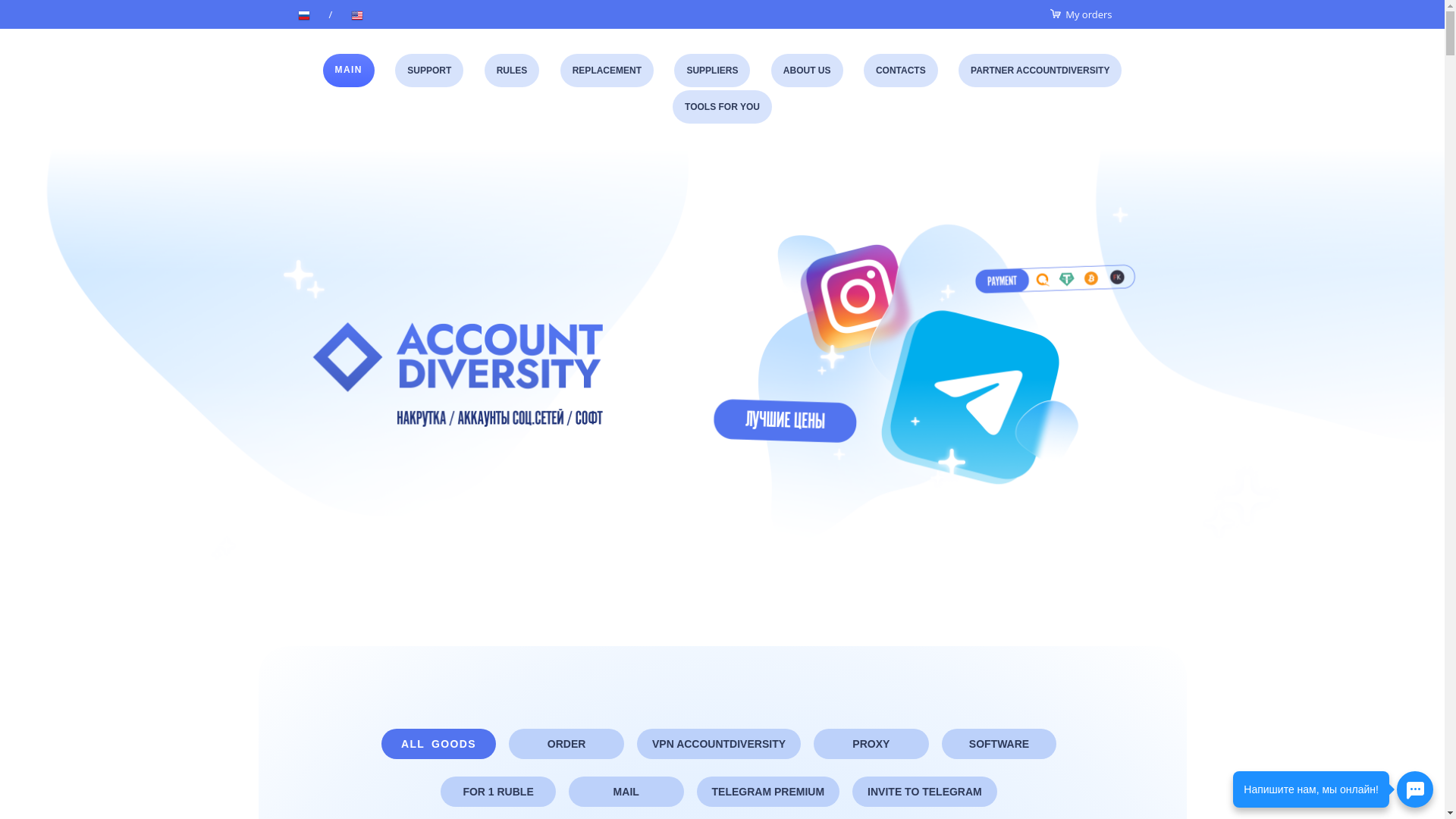 website screenshot of https://accountdiversity.store/