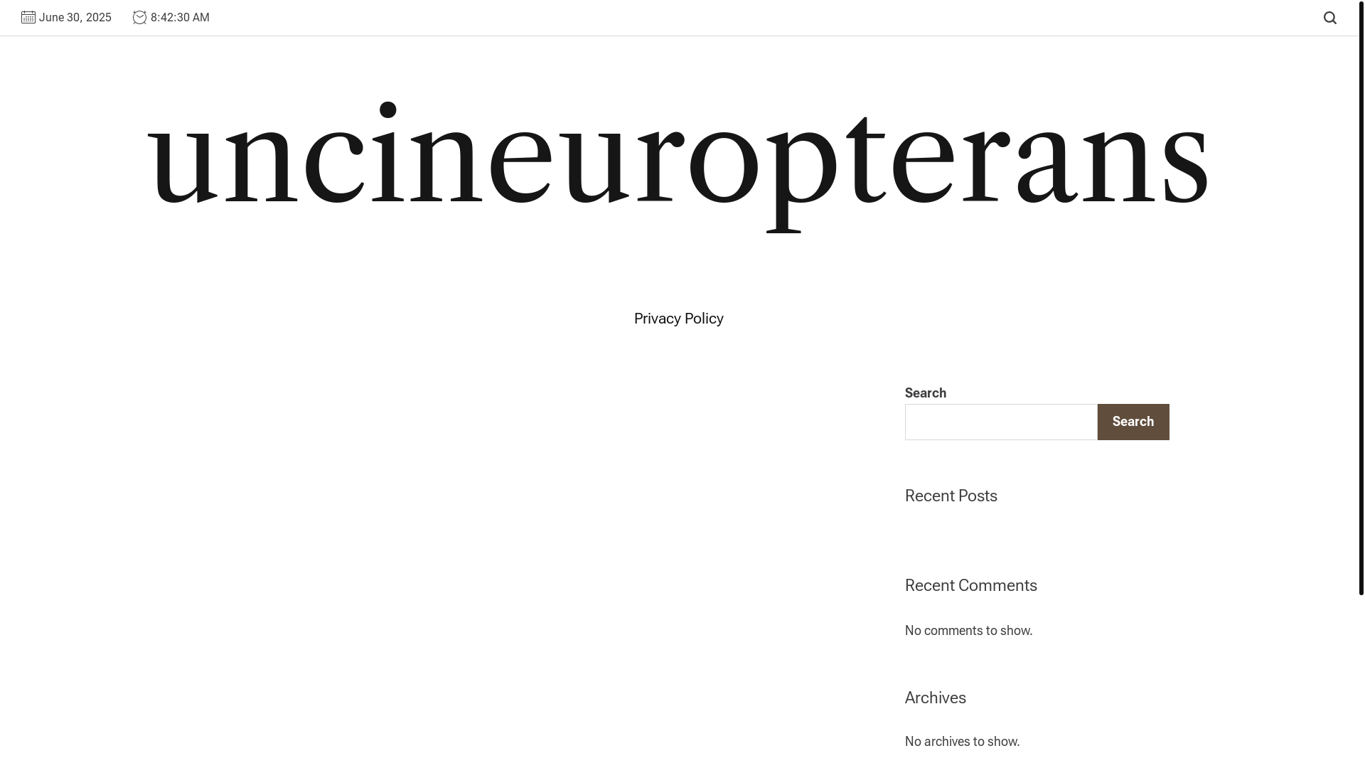 website screenshot of https://uncineuropterans.com/