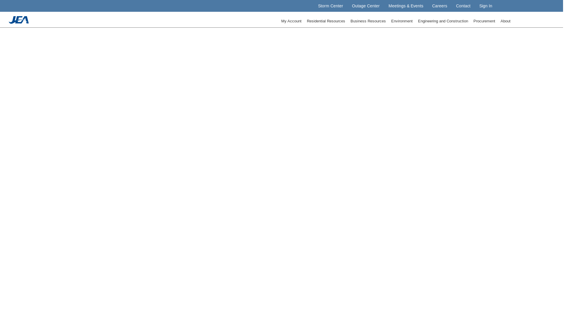 website screenshot of https://www.jea.com/Authentication/Index