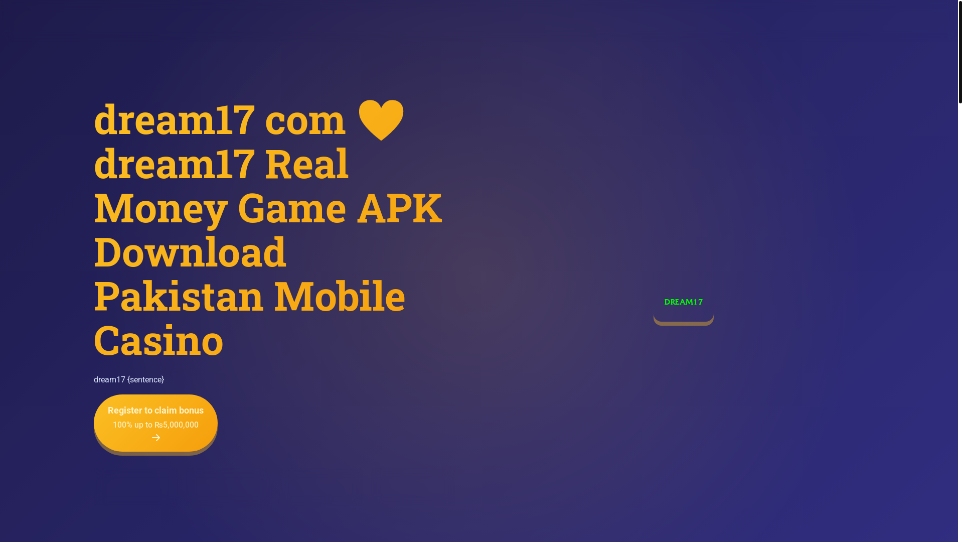 website screenshot of https://dream17-bet.com/