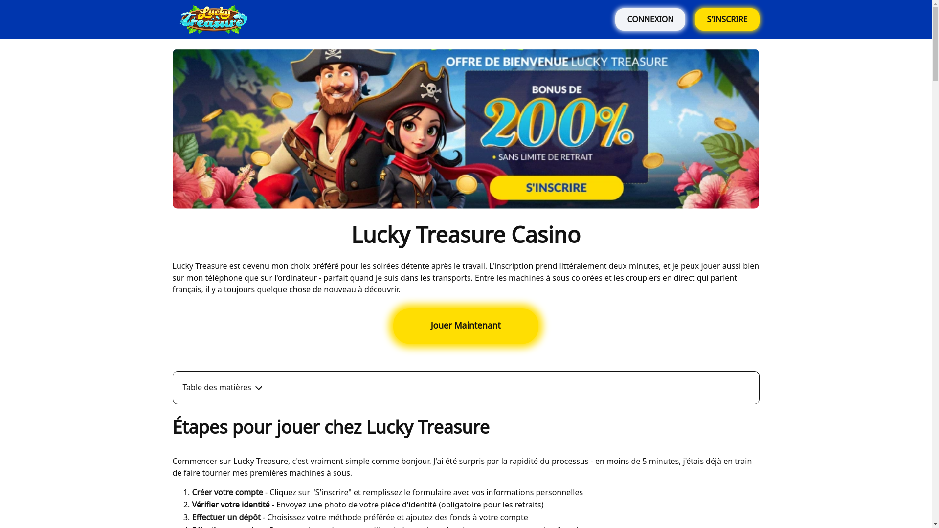 website screenshot of https://luckytreasure-casinos.com/