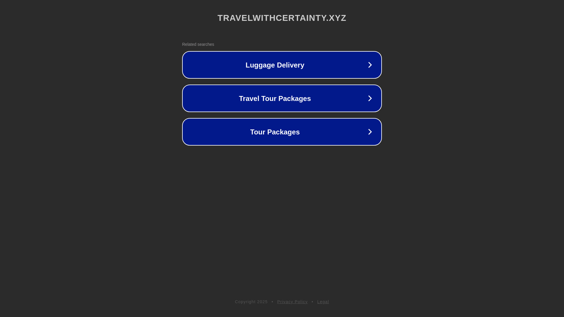 website screenshot of https://travelwithcertainty.xyz/