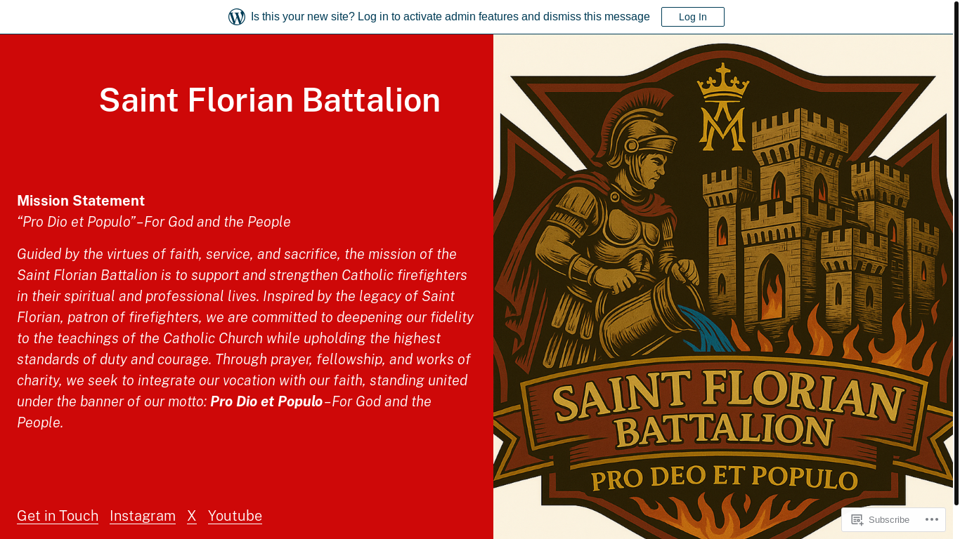 website screenshot of https://saintflorianbattalion.org/