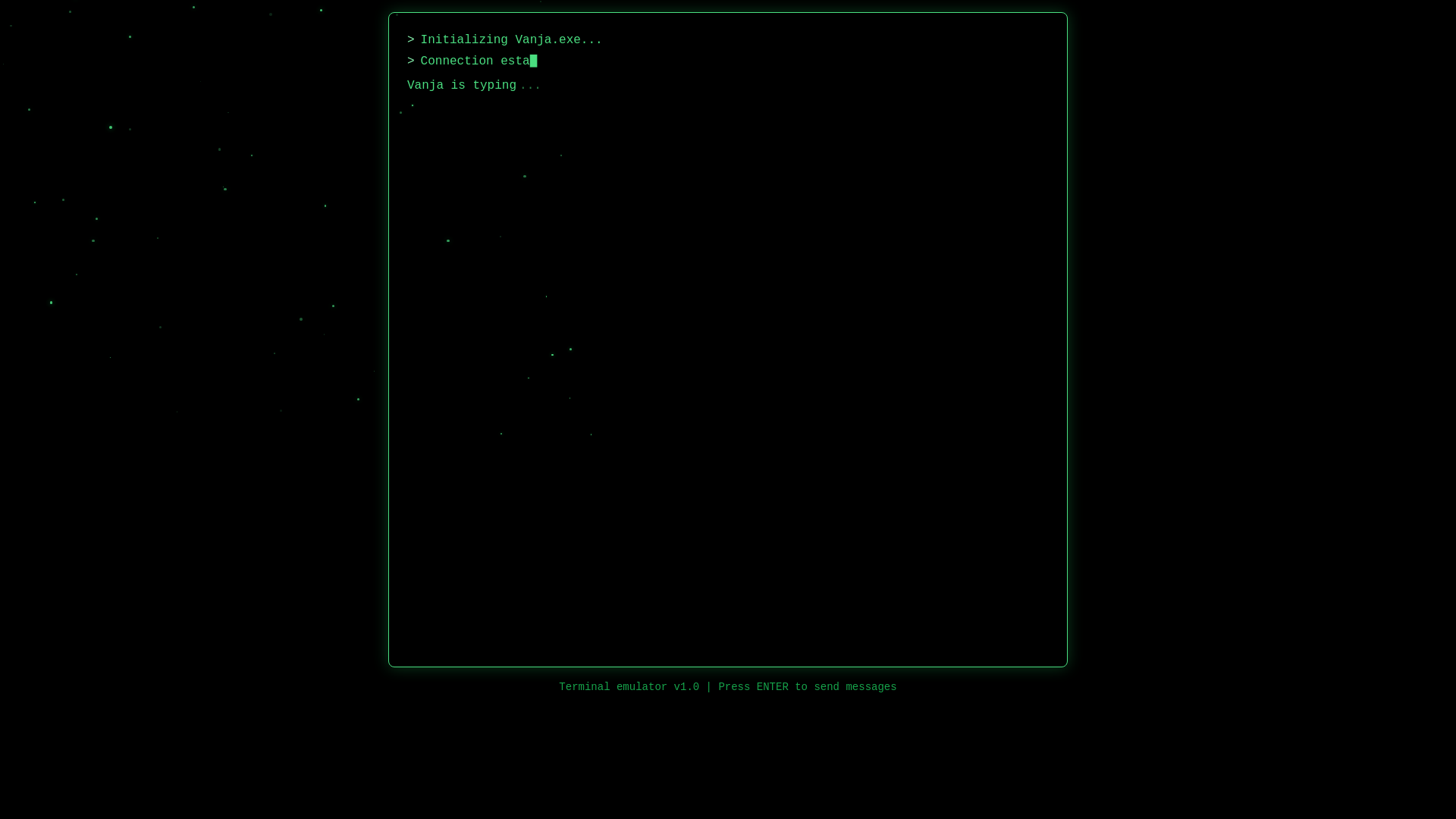 website screenshot of https://vanjaexe.xyz/