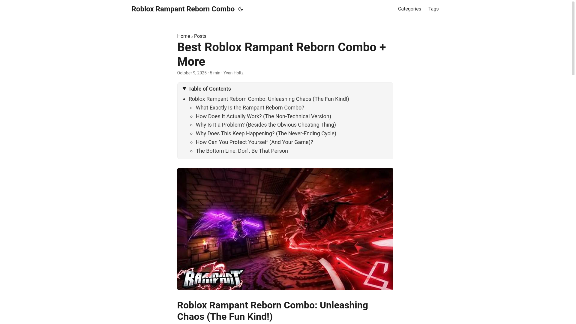 website screenshot of https://roblox-rampant-reborn-combo.pages.dev/