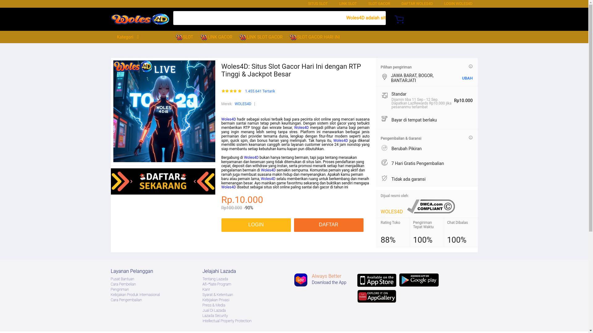 website screenshot of https://woles4dterbaik.com/