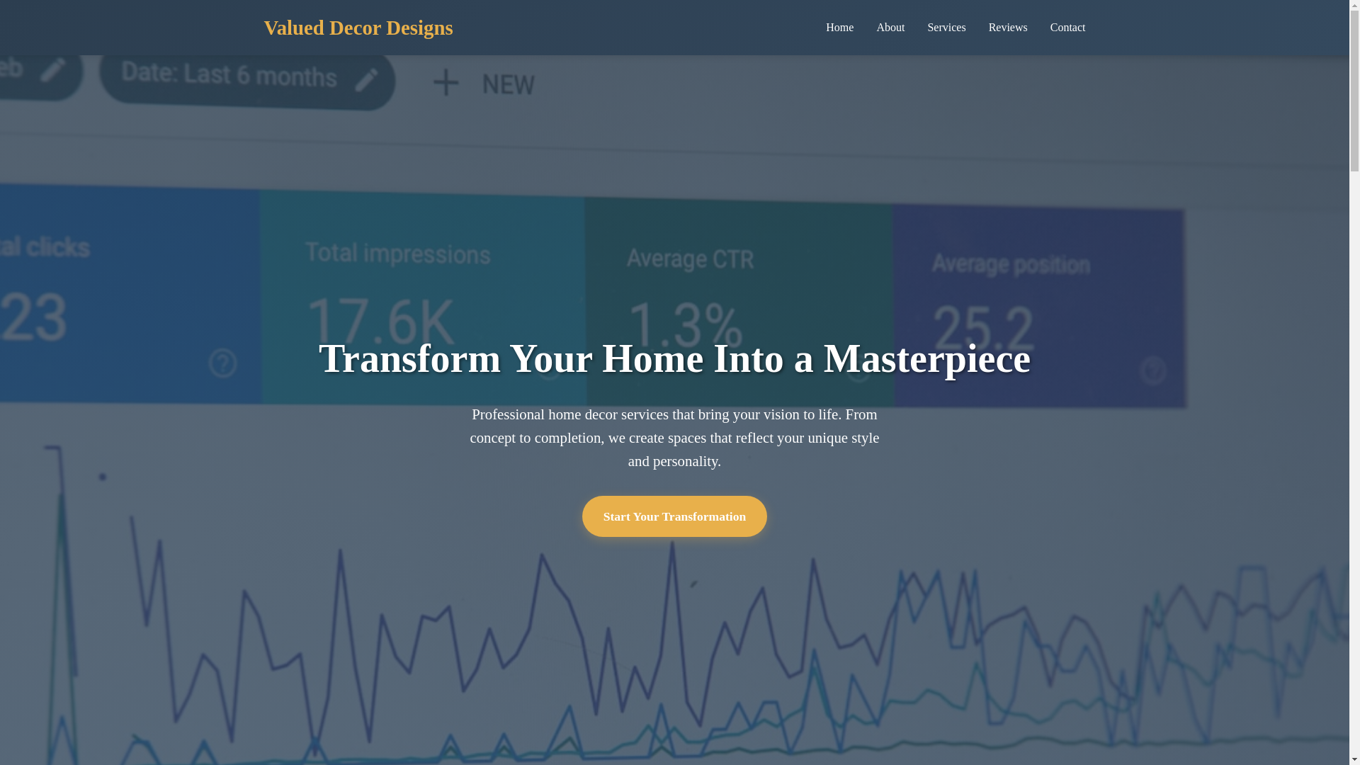 website screenshot of https://valuedecordesigns.shop/