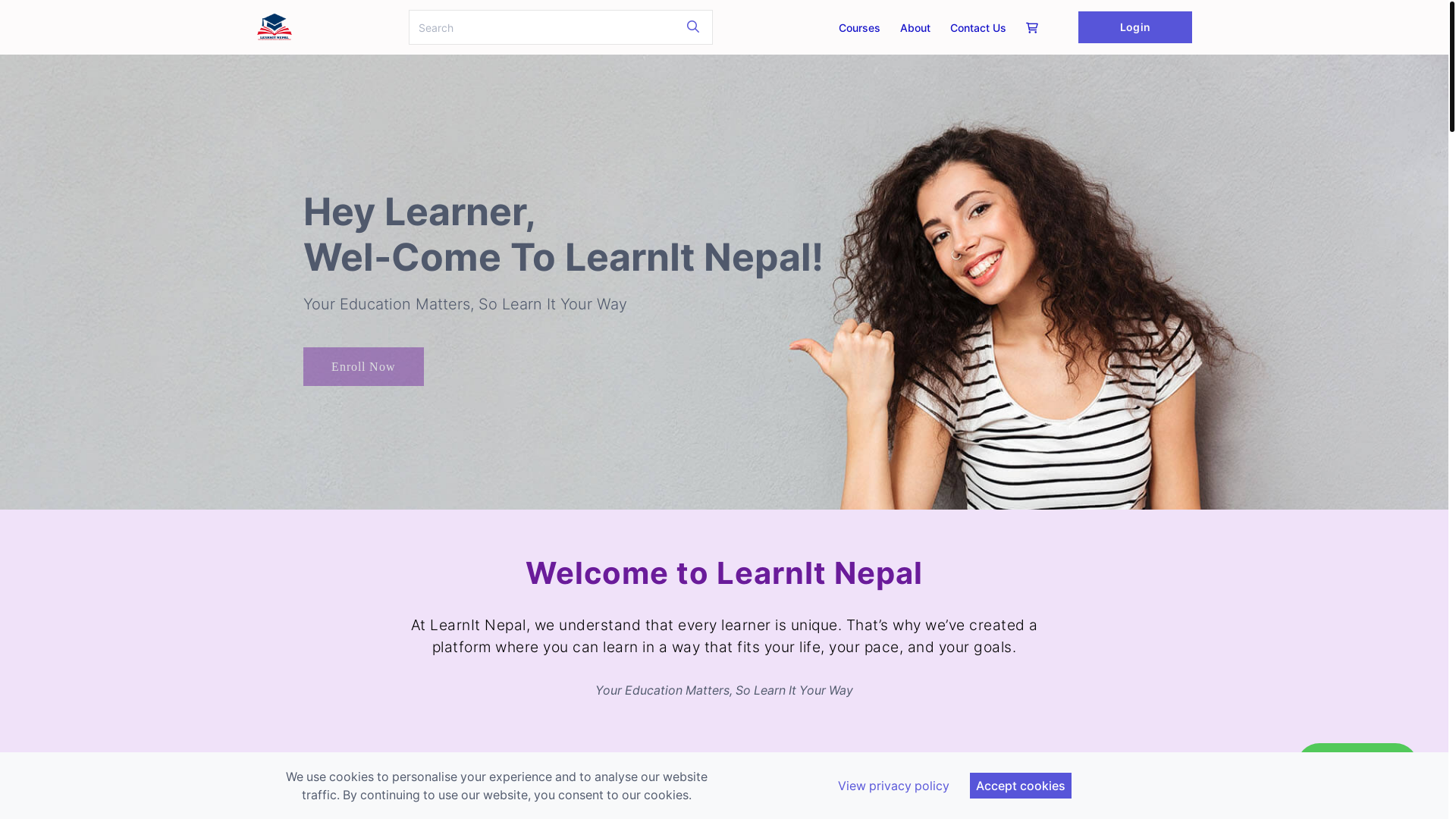 website screenshot of https://learnitnepal.com.np/