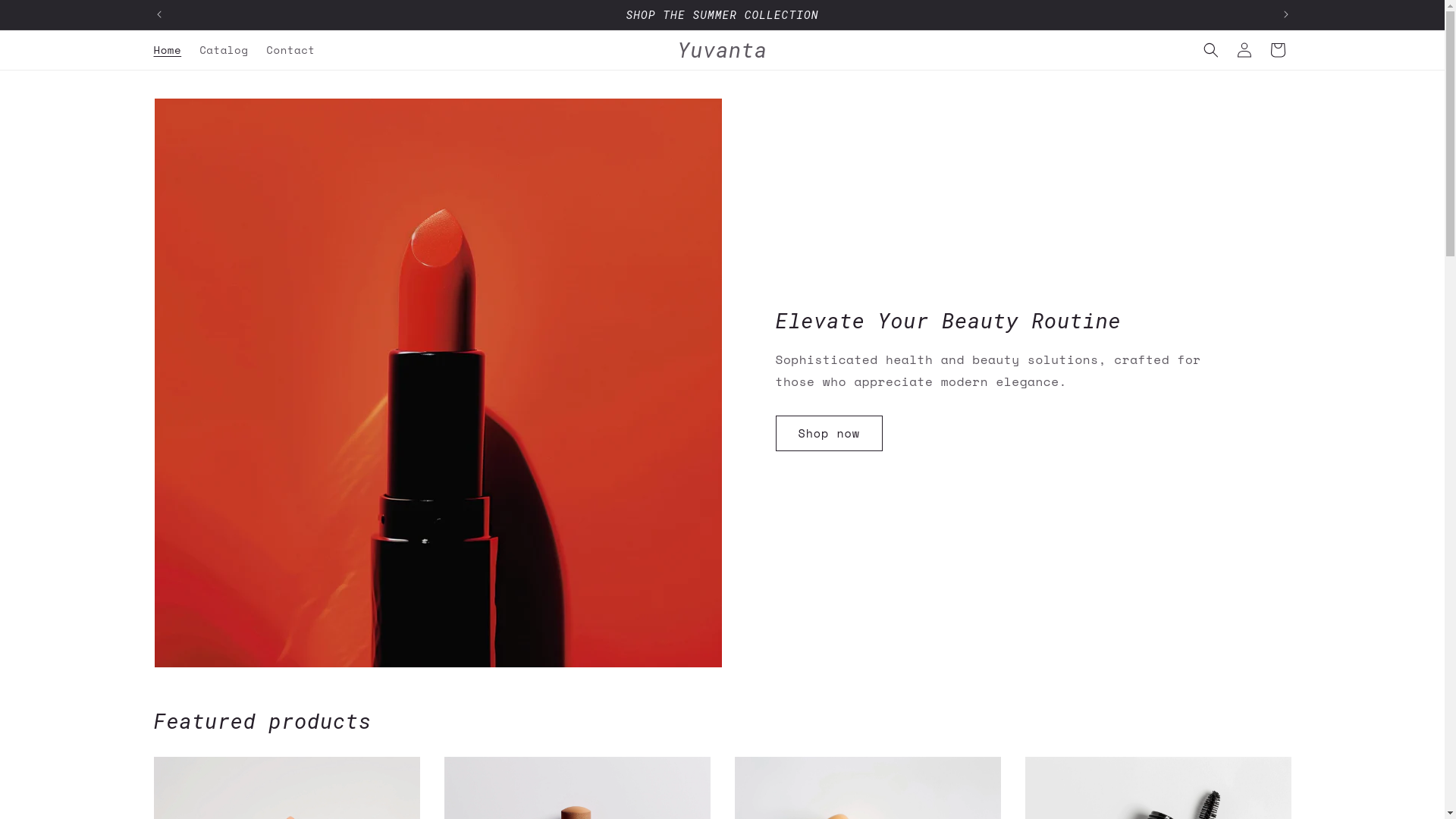 website screenshot of https://yuvanashop.com/