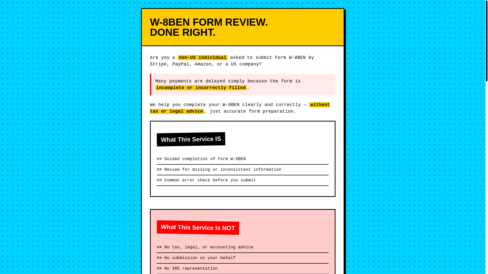 website screenshot of https://w8benreview.pages.dev/