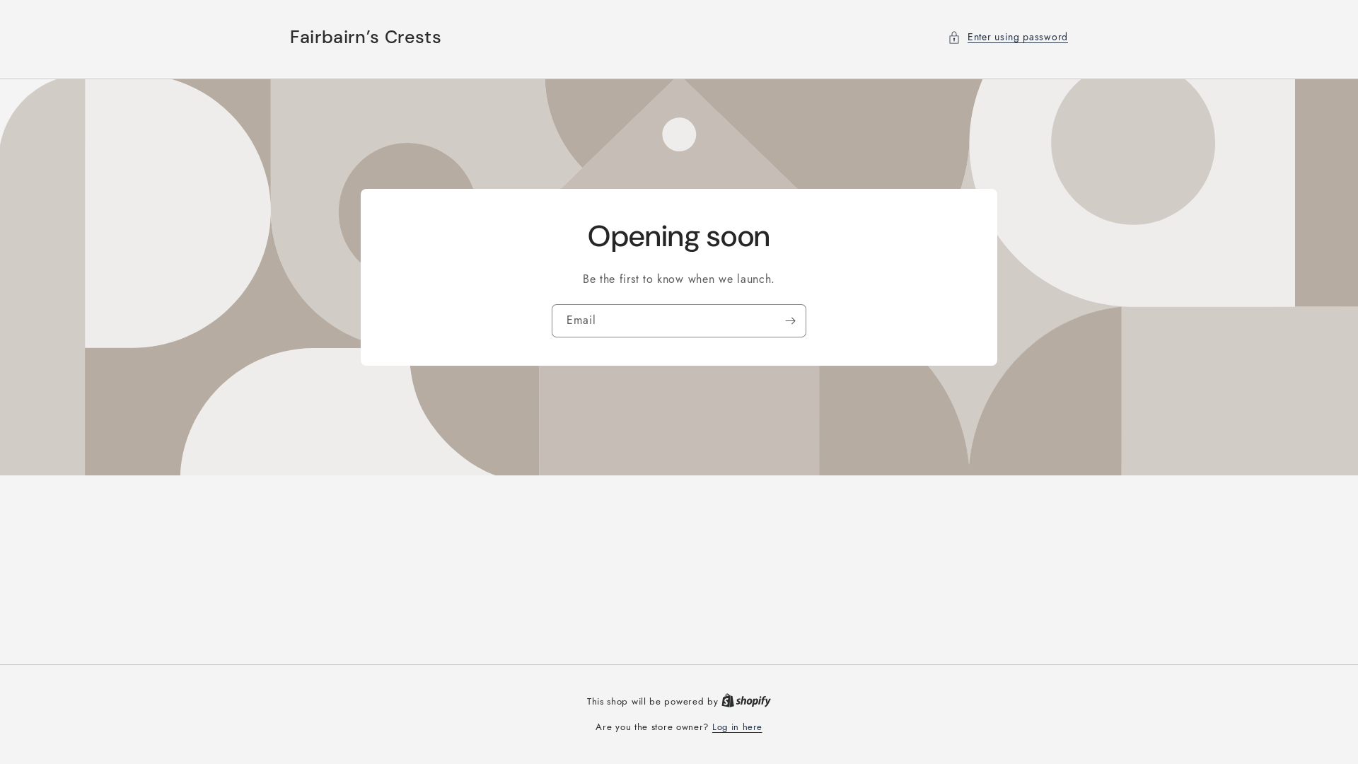 website screenshot of https://fairbairncrests.com/