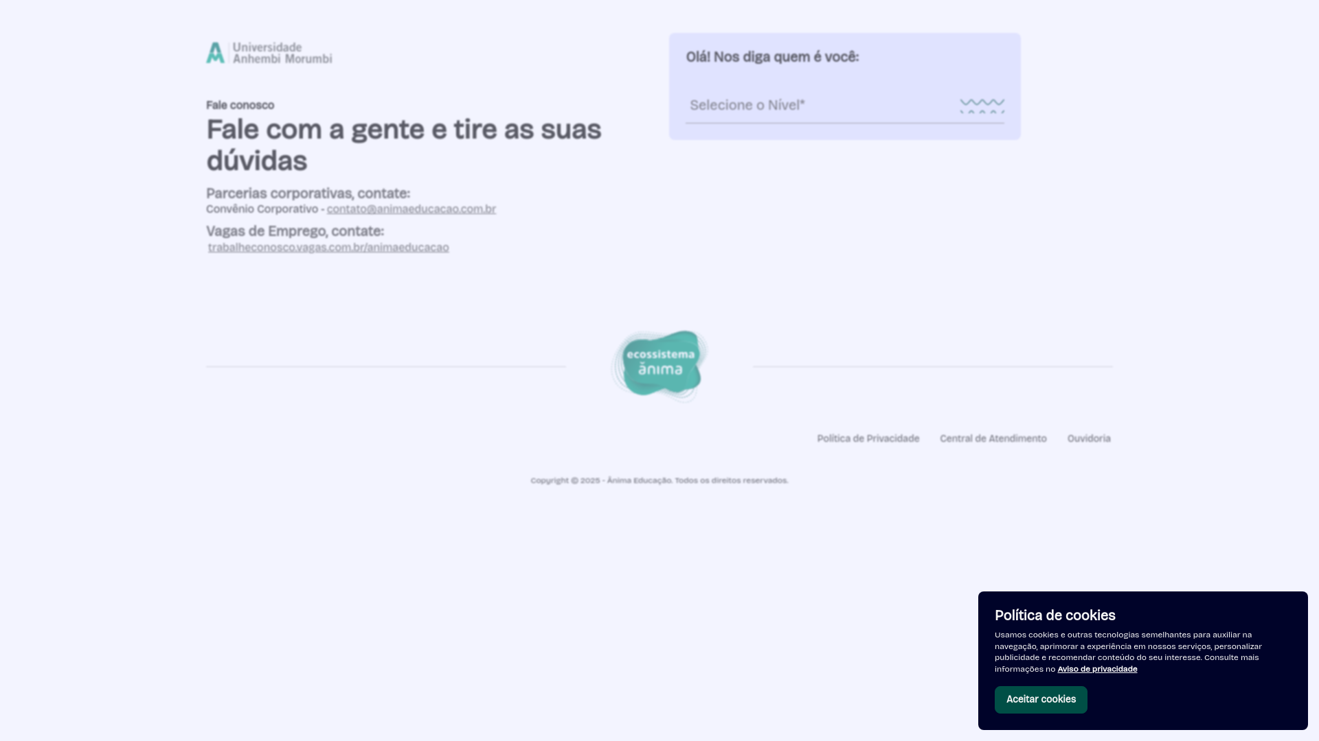 website screenshot of https://faleconosco-anhembi.pages.dev/