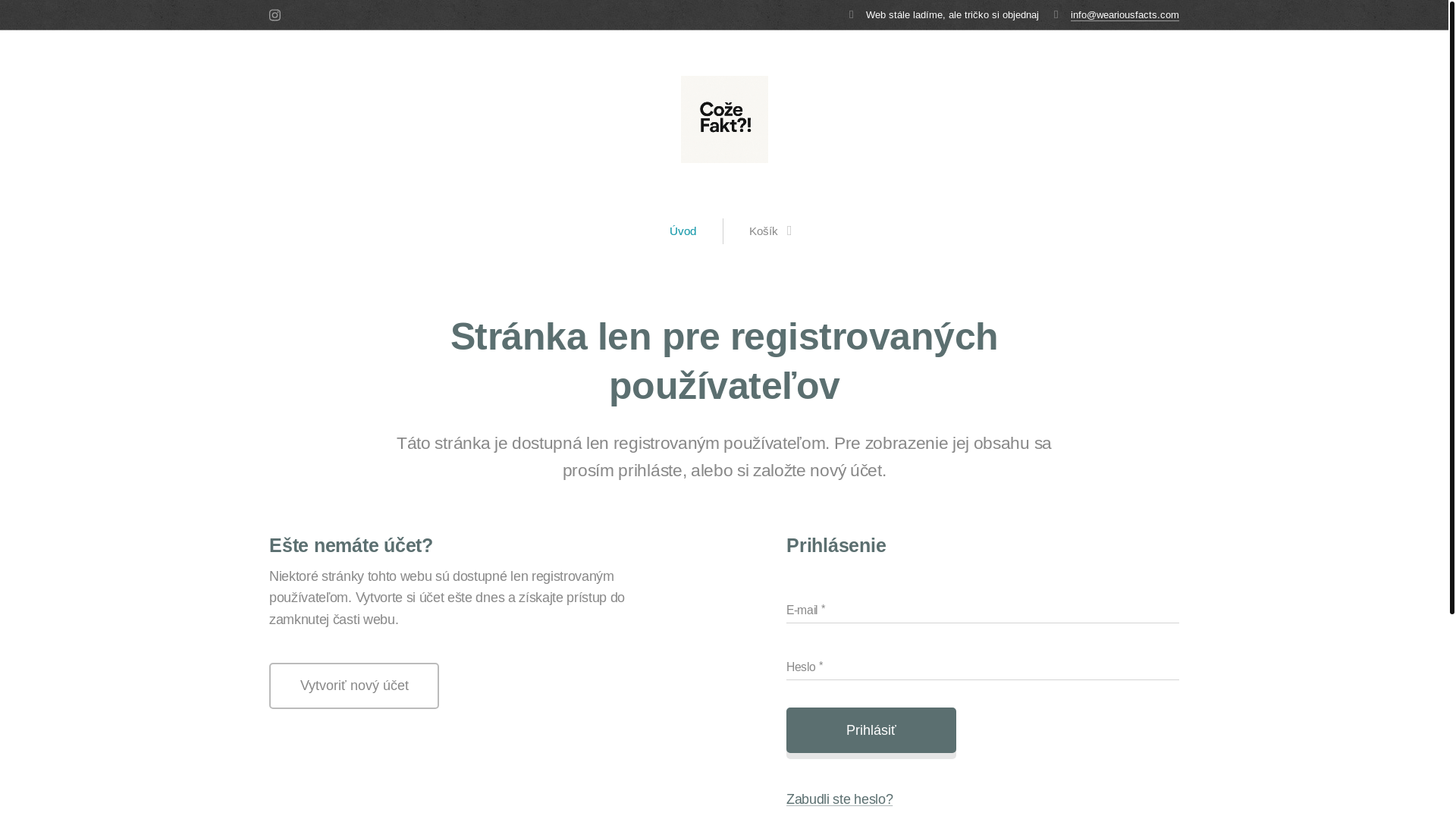 website screenshot of https://cozefakt.sk/