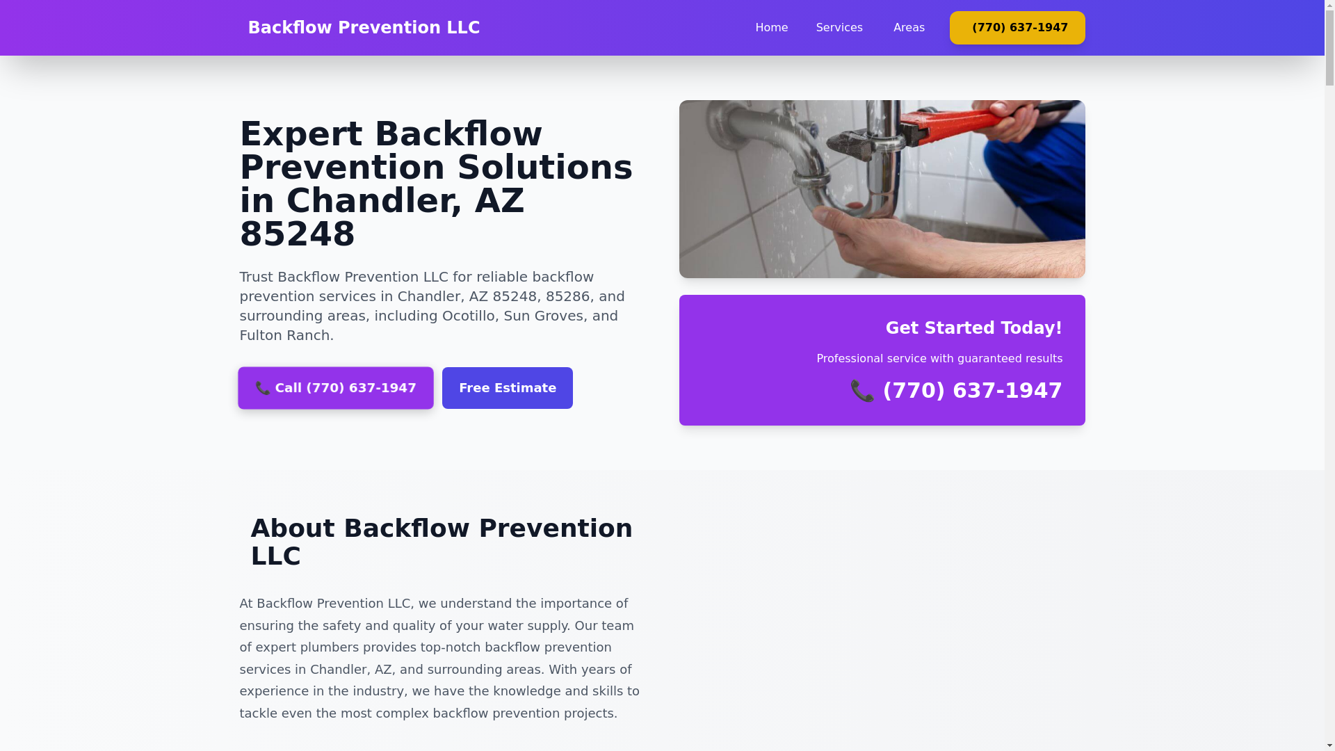 website screenshot of https://backflow-prevention-llc-chandler.pages.dev/