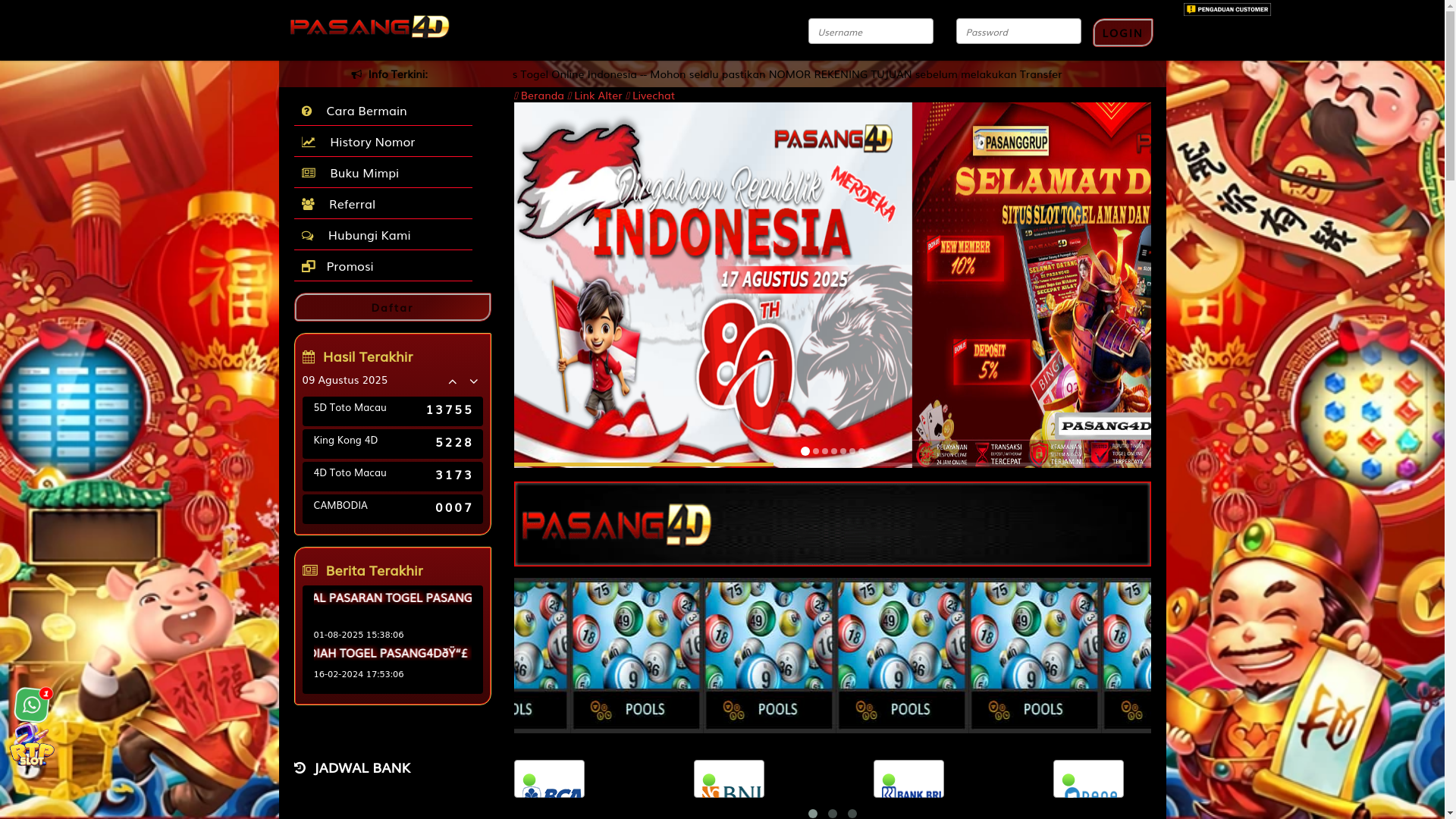 website screenshot of https://pasang4dplay22.site/