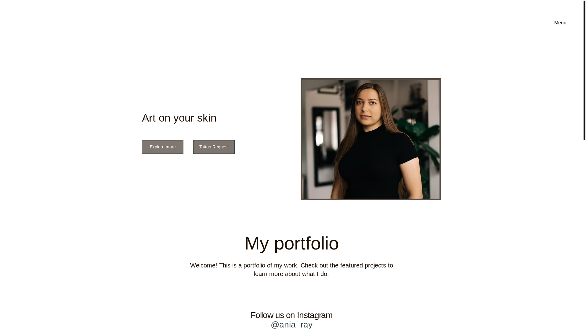 website screenshot of https://aniaraytattoo.com/