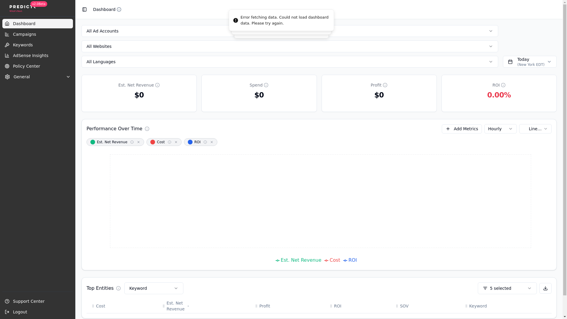 website screenshot of https://predicto-campaign-pilot.pages.dev/