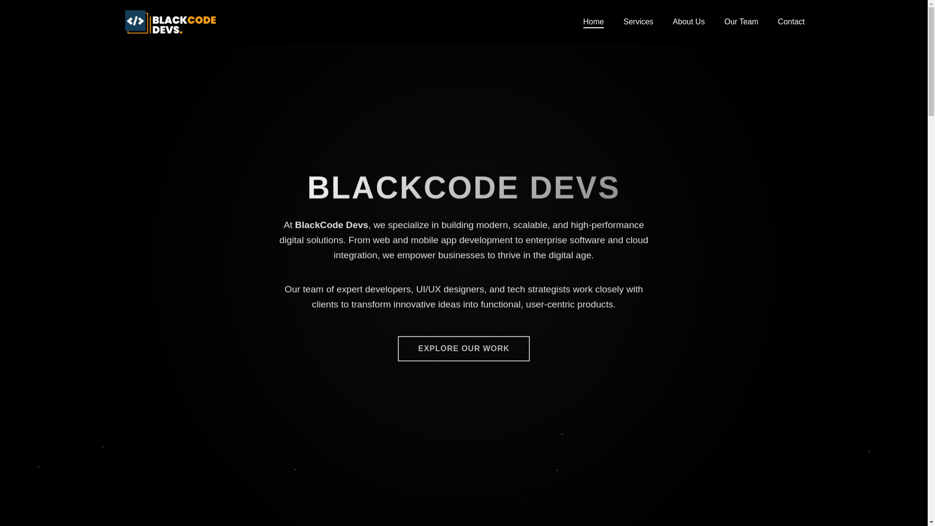 website screenshot of https://blackcodedev.com/