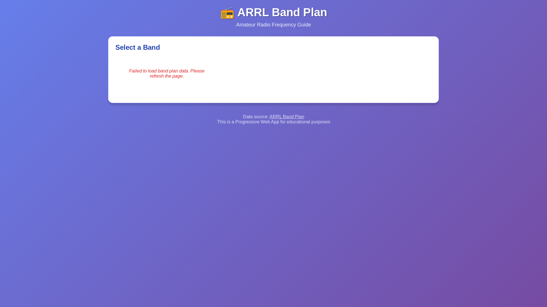 website screenshot of https://bandplan.pages.dev/