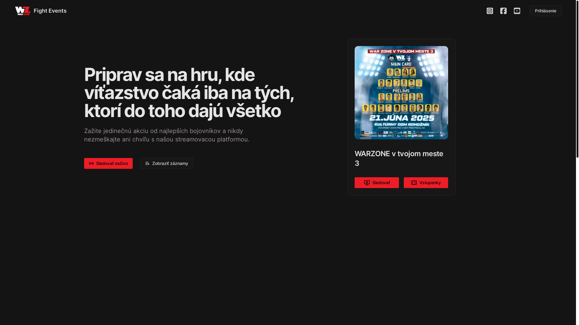 website screenshot of https://wzfightevents.pages.dev/