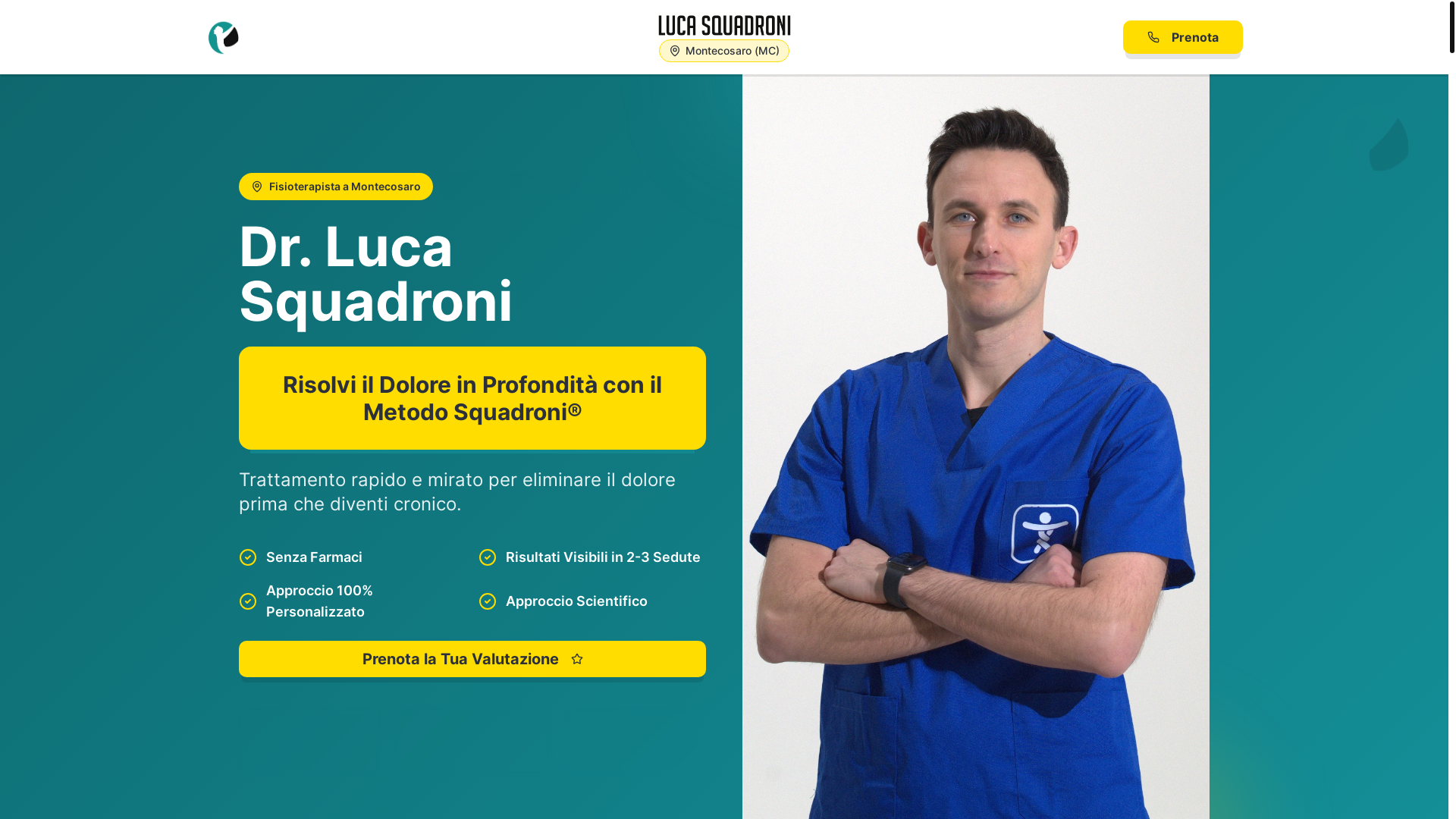 website screenshot of https://fisioterapista-lucasquadroni.it/