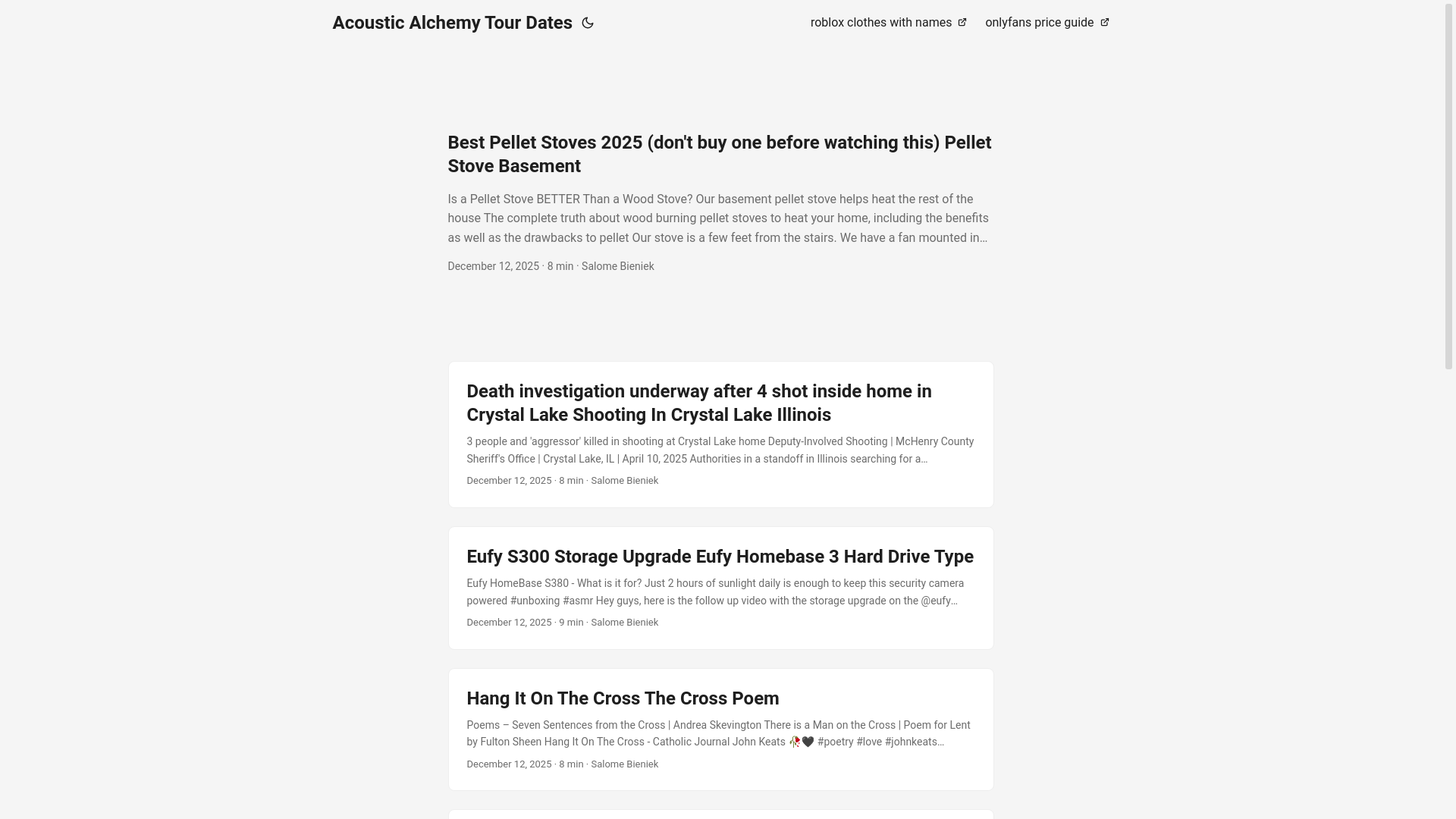 website screenshot of https://acousticalchemytourdates.pages.dev/