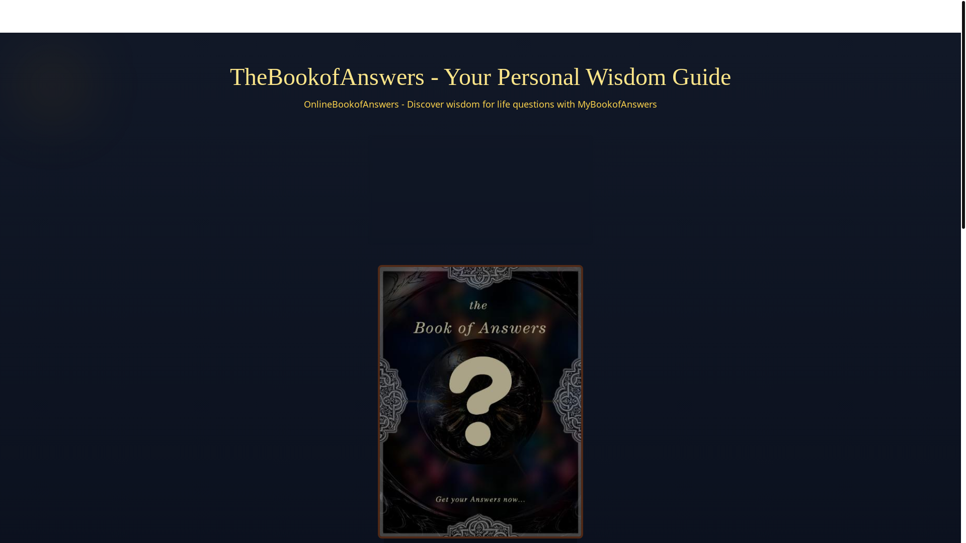 website screenshot of https://thebookofanswers.online/