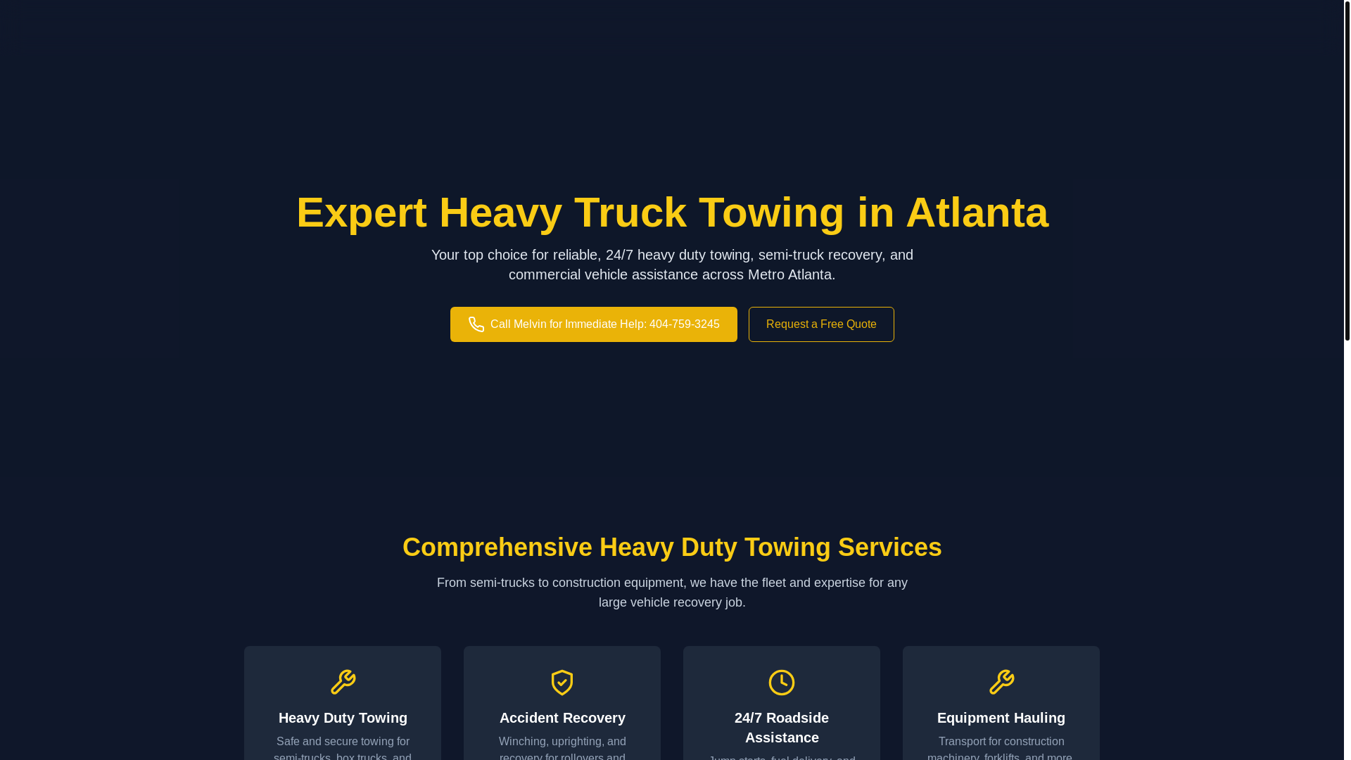 website screenshot of https://heavytrucktowing.blog/