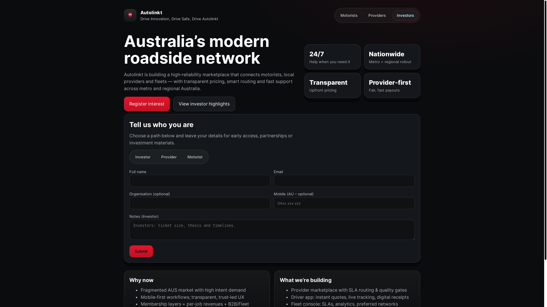 website screenshot of https://autolinkt.pages.dev/