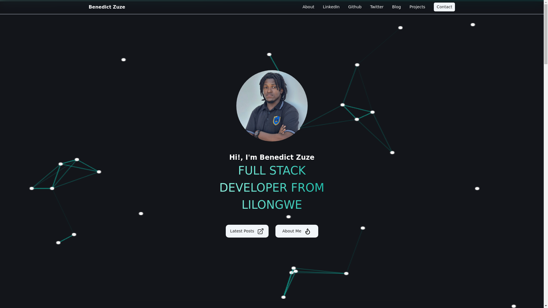 website screenshot of https://benedictzuze.pages.dev/