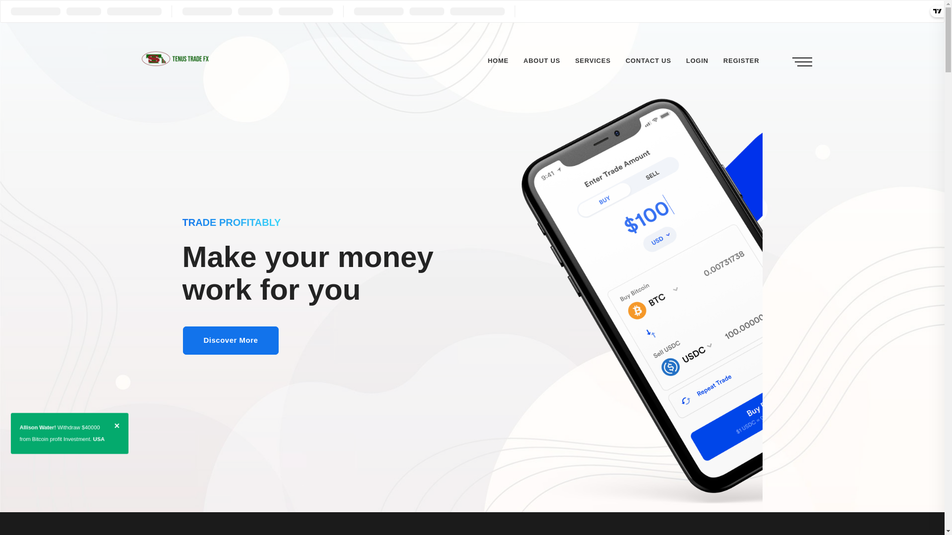 website screenshot of https://tenustrades.com/