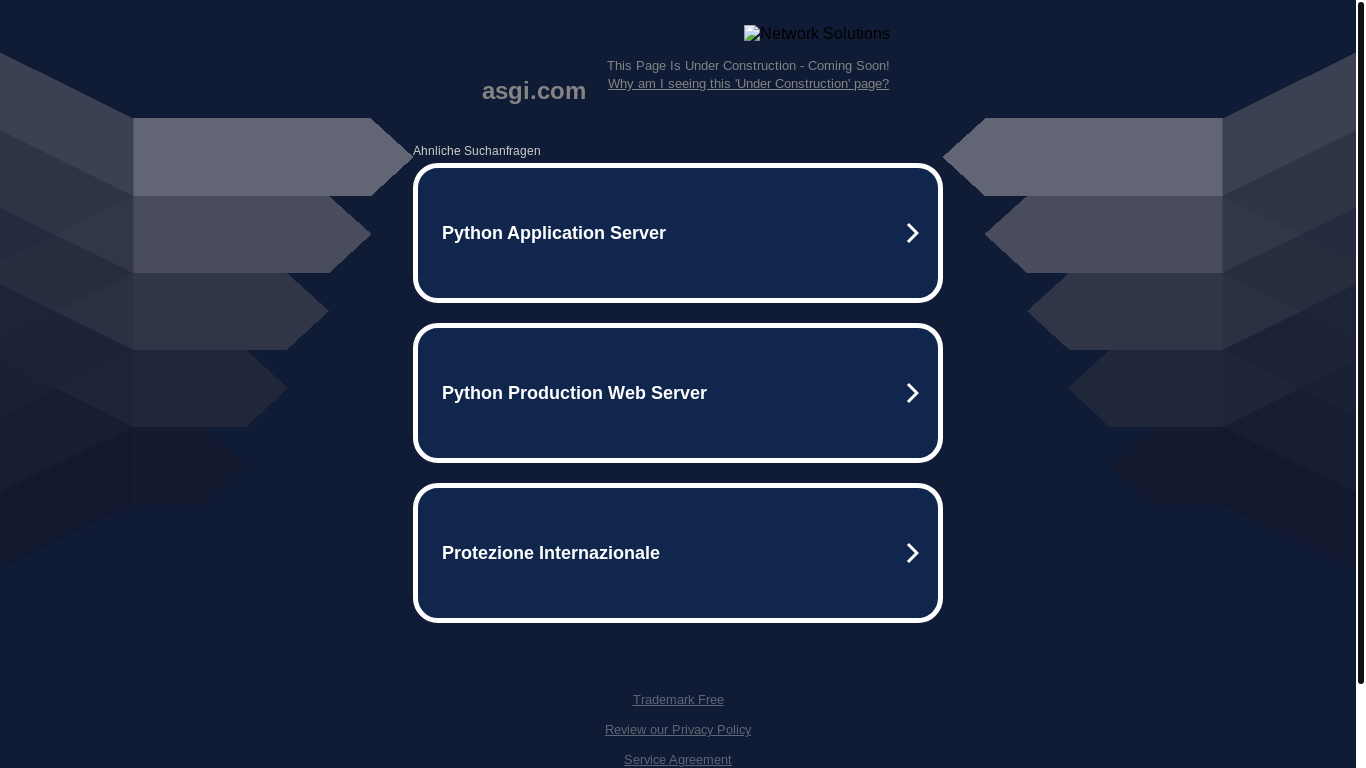 website screenshot of https://dev.asgi.com