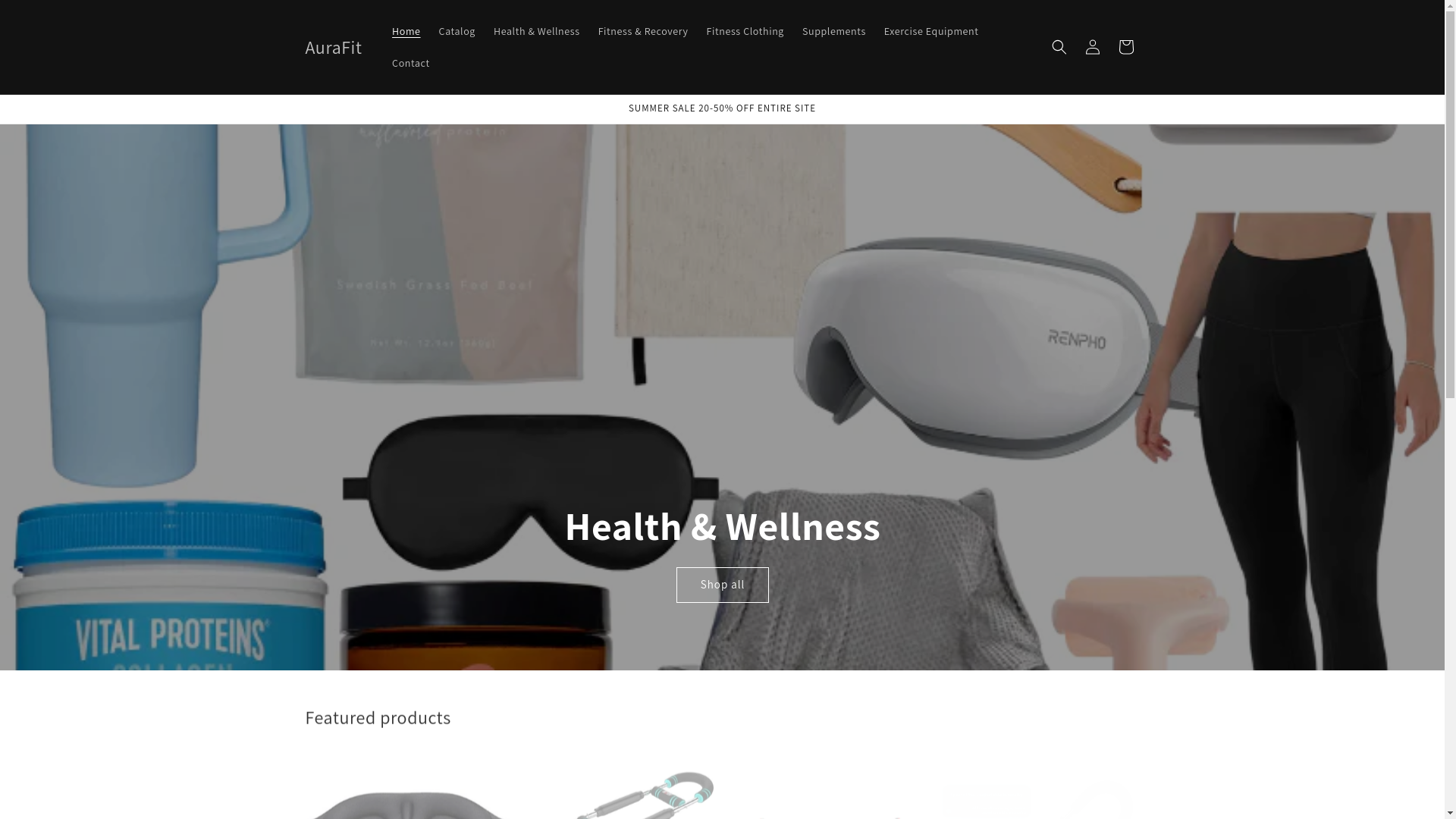 website screenshot of https://aurafitcompany.com/