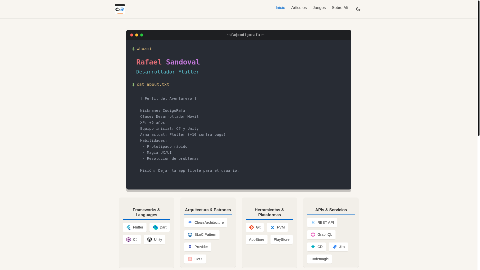 website screenshot of https://codigorafa-blog.pages.dev/