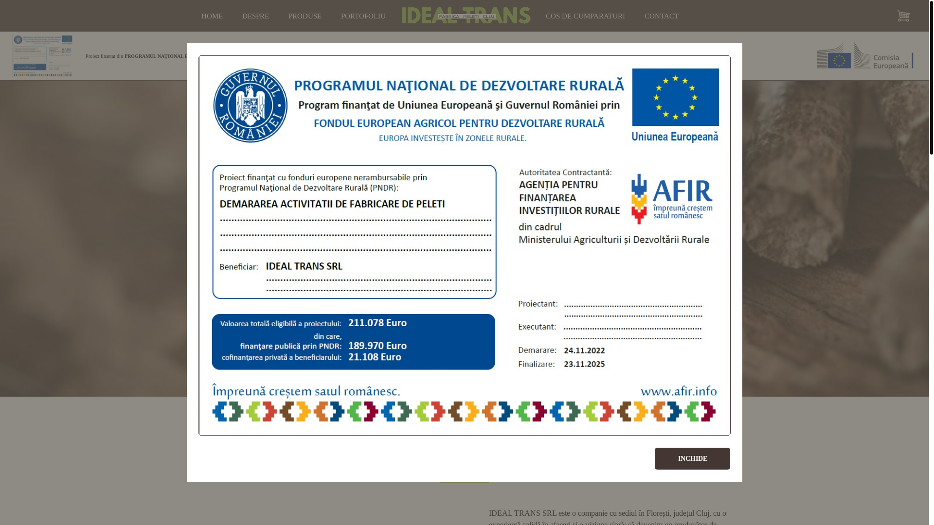 website screenshot of https://fabrica-peleti-cluj.ro/