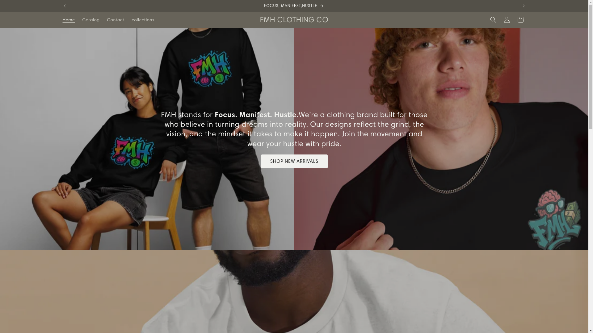 website screenshot of https://fmhclothingco.com/