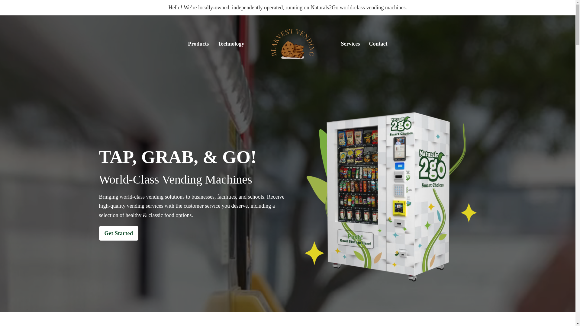 website screenshot of https://blakvestvending.com/