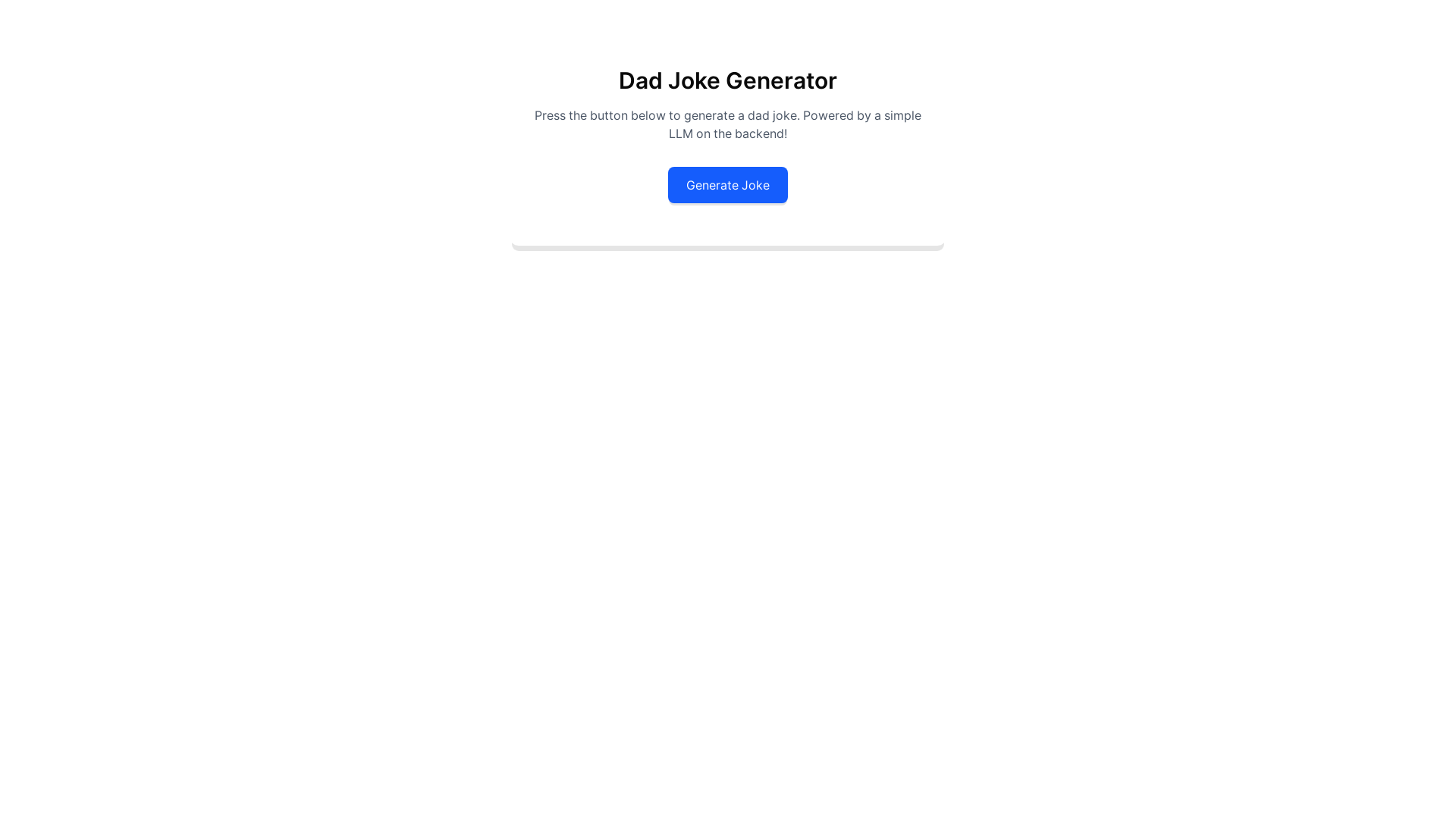 website screenshot of https://3f077c20-dad-joke-generator-frontend.pages.dev/