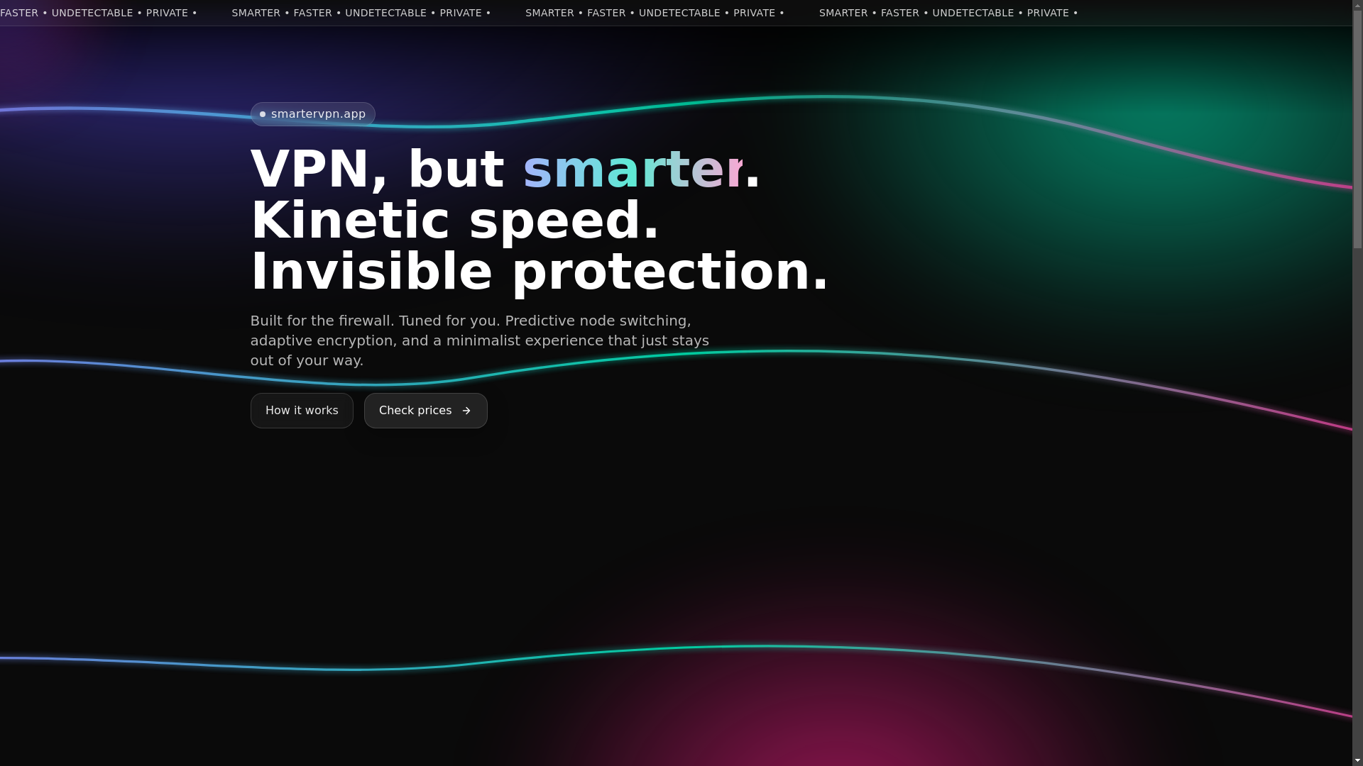 website screenshot of https://smartervpn.app/