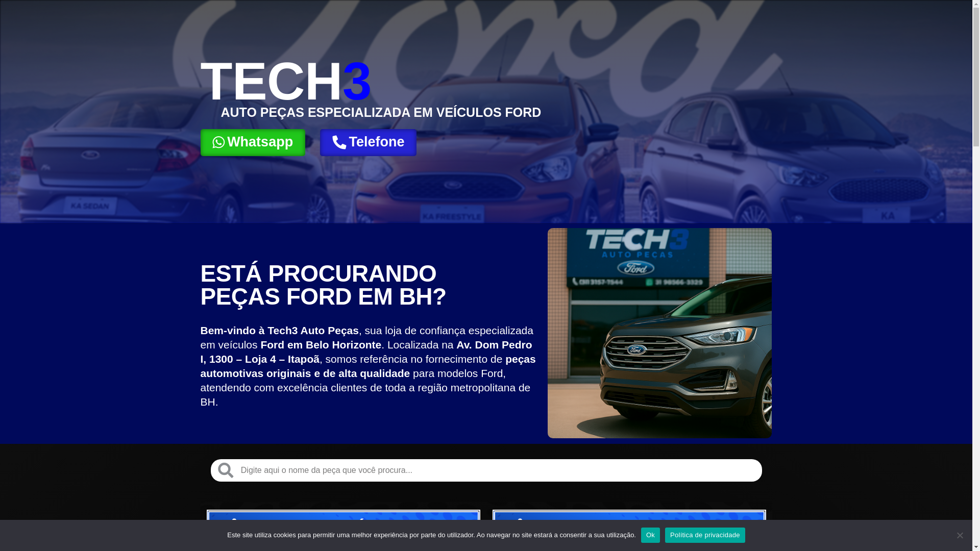 website screenshot of https://tech3autopecas.com.br/