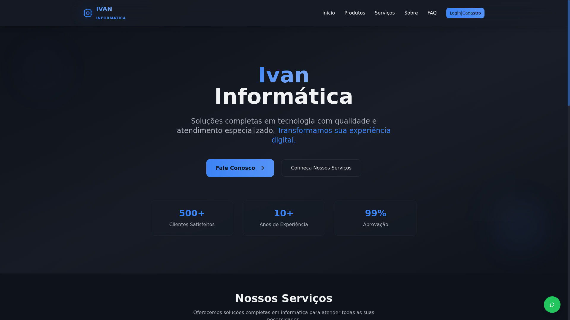 website screenshot of https://ivaninformatica.com.br/