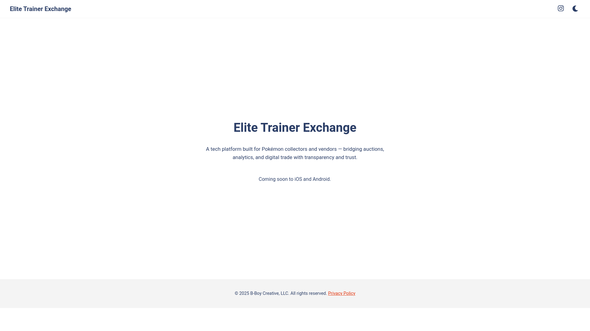 website screenshot of https://elitetrainerexchange.com/