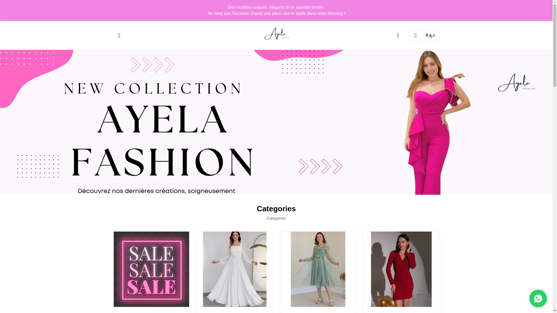 website screenshot of https://ayelafashion.store/