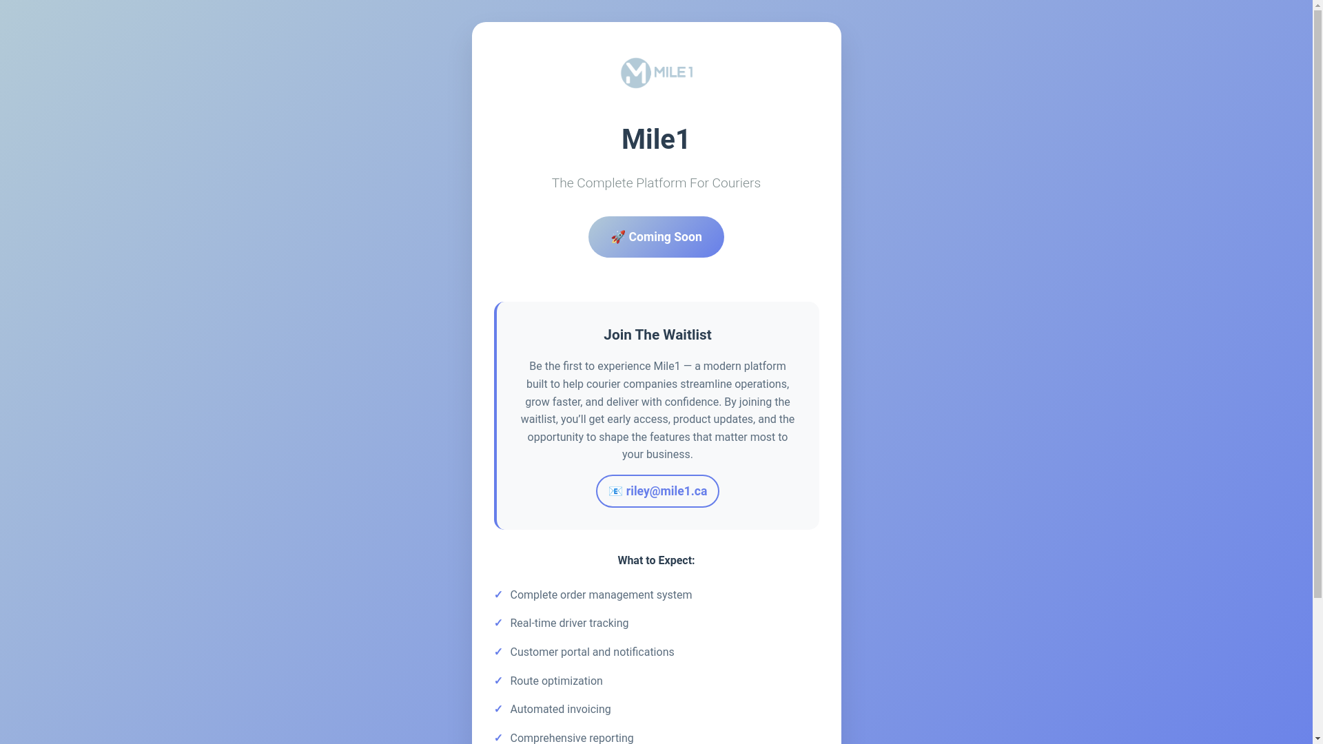 website screenshot of https://mile1-saas.pages.dev/