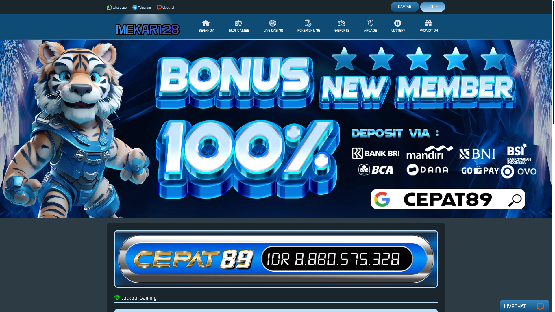 website screenshot of https://mekar128.com/