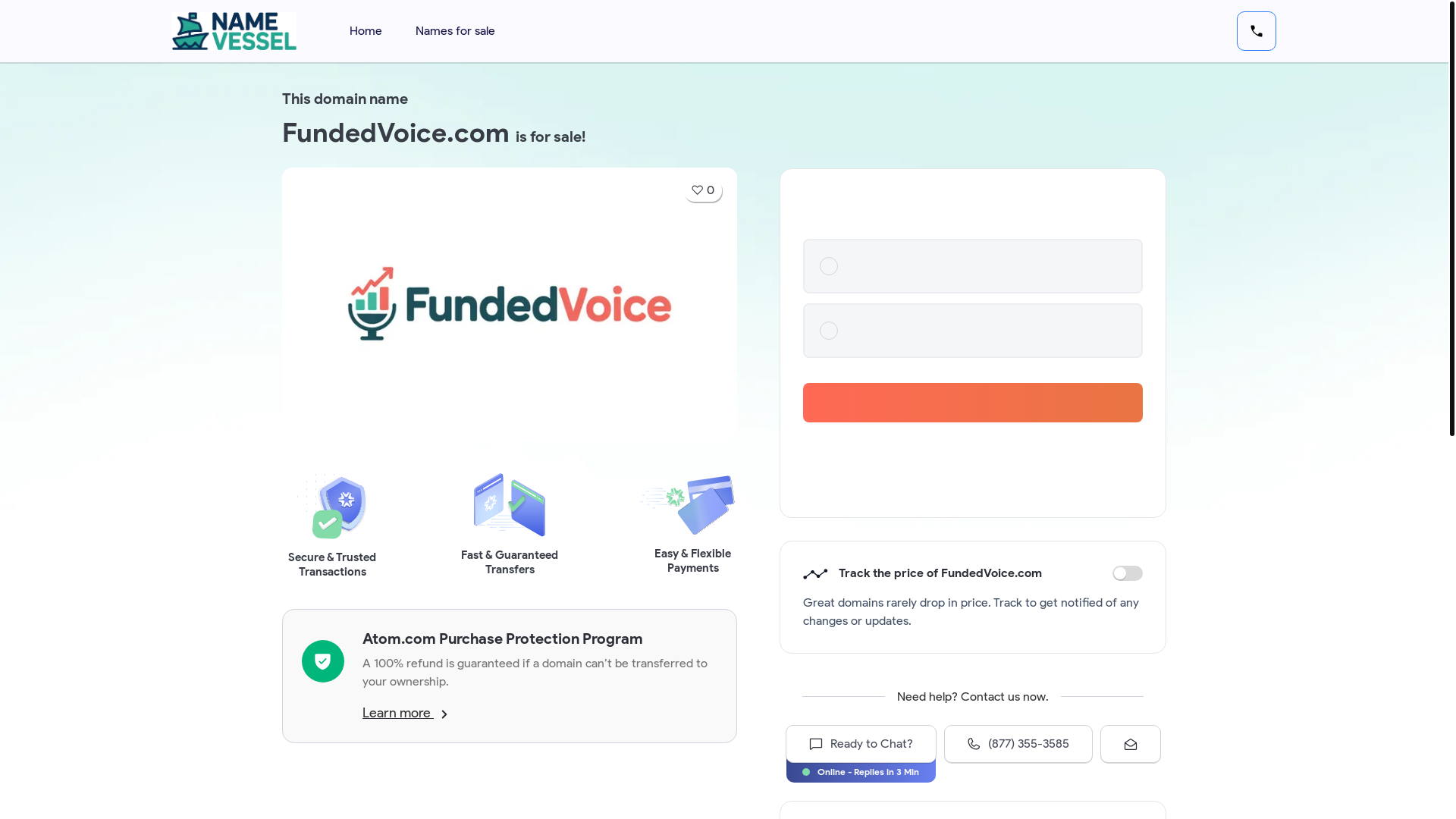 website screenshot of https://fundedvoice.com/