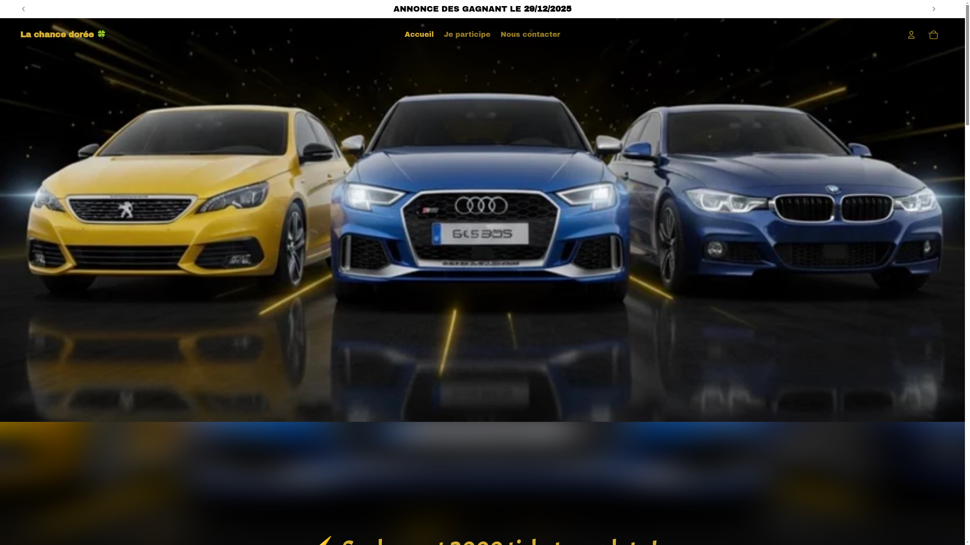 website screenshot of https://jeuxconcours-lachancedoree.fr/
