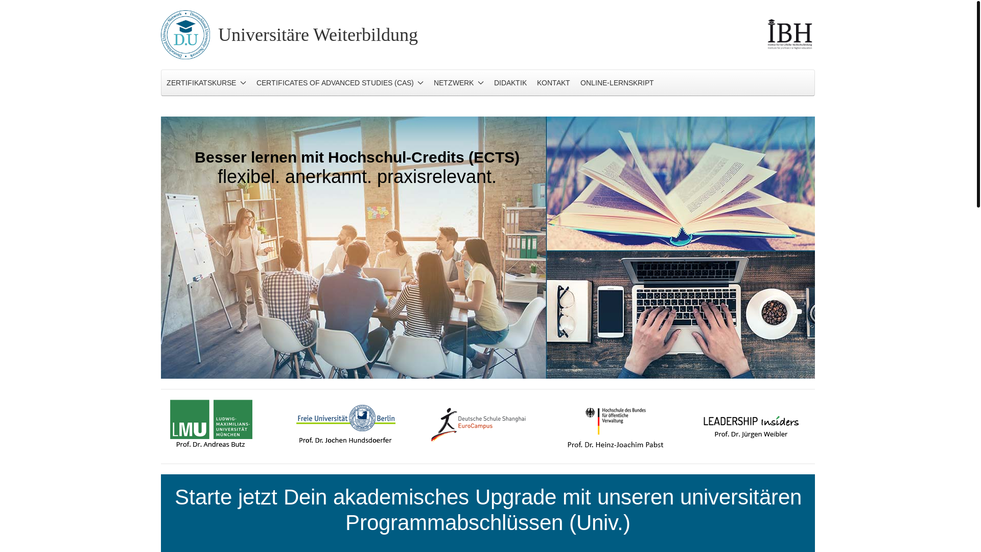 website screenshot of https://deutschland.university/
